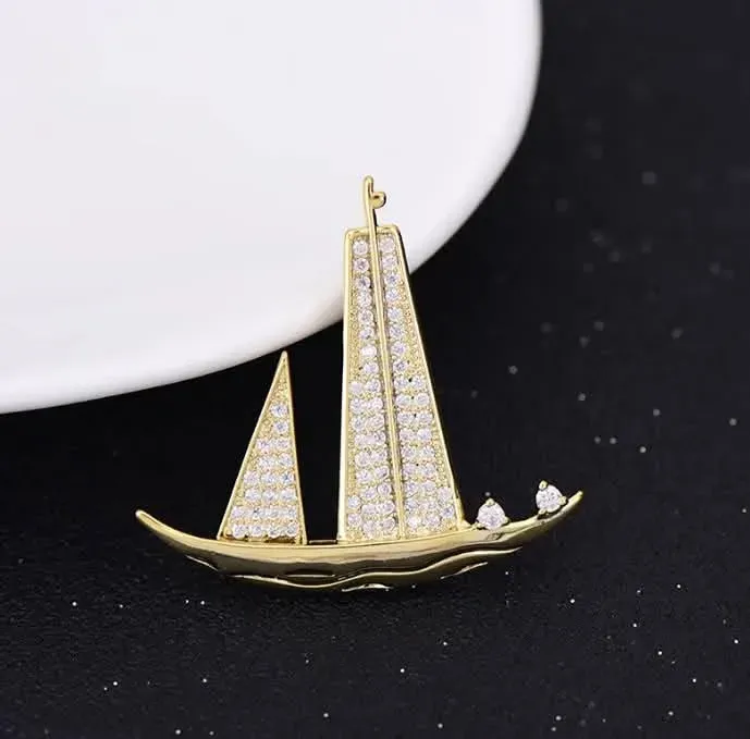Nautical Sailing Boat Brooch | HB-27
