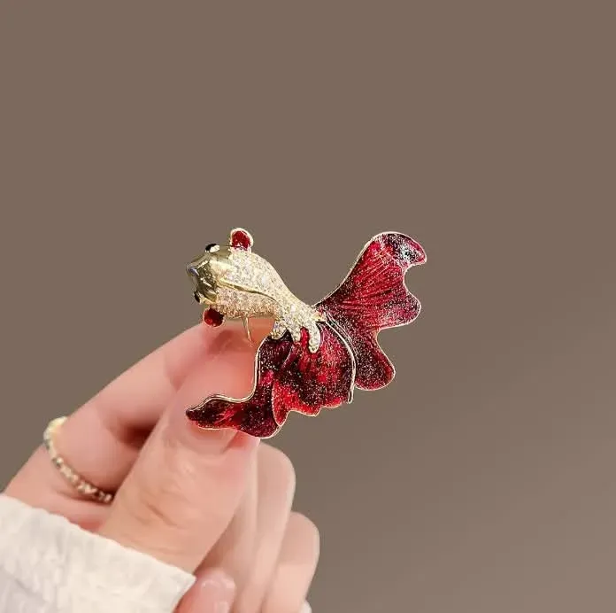 Retro Red Goldfish Brooch| HB-31