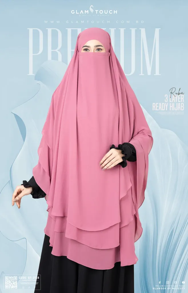 Ruba-3 Layer Extra Long Ready Hijab | GT-2128