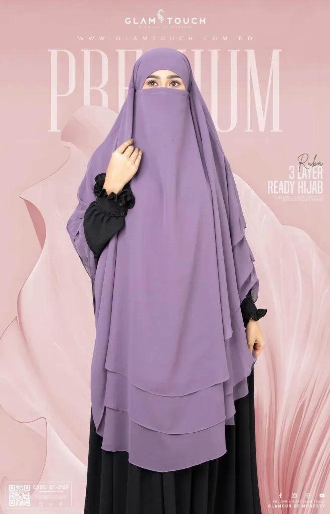 RUBA-3 LAYER EXTRA LONG READY HIJAB | GT-2129