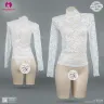 Beautiful Lace Pattern Long Arm Turtleneck Blouse Tops | Blouse Set
