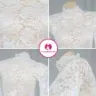 Beautiful Lace Pattern Long Arm Turtleneck Blouse Tops | Blouse Set