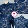 Beautiful Lace Pattern Long Arm Turtleneck Blouse Tops | Blouse Set