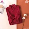 Beautiful Lace Pattern Long Arm Turtleneck Blouse Tops | Blouse Set