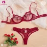 Floral Embroidery Mesh Sexy Lingerie Set For Women | Flower Transperant