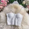 Lace Style Young Lady Tan Tops , beach tops | Tang Tops