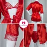 Sexy Lace Robes Silk Nighty Set for Romantic Nights | Silk Nighty