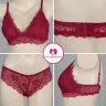 Imported Seamless Lace Style Padded Bra Set | Soft