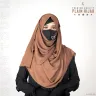 FULL COVERAGE PLAIN HIJAB - CHERRY FABRIC | MILK COFFEE