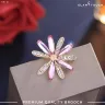 Flower-Shaped Crystal Brooch | HB-01