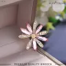 Flower-Shaped Crystal Brooch | HB-01