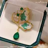 Emerald Grace Butterfly Brooch | HB-04
