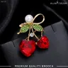 Elegant Cherry Crystal Brooch | HB-10