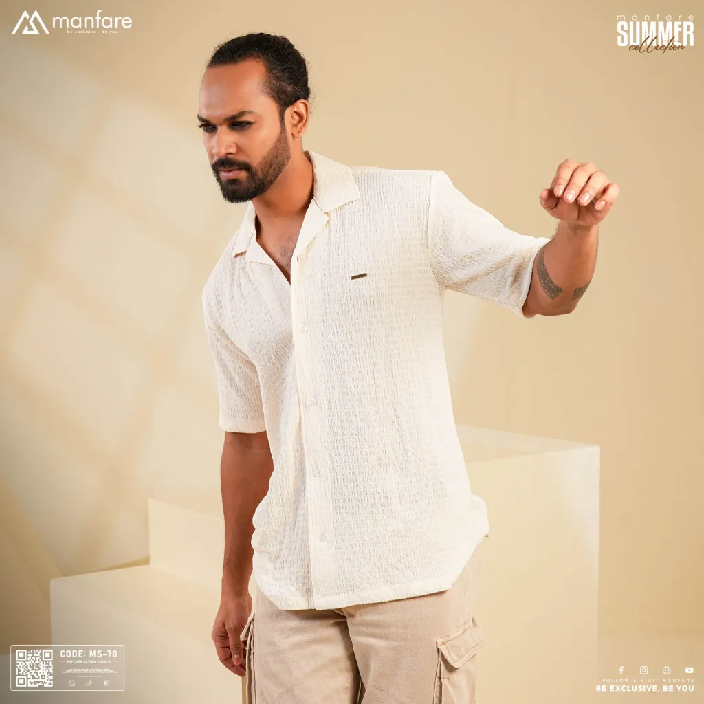 Premium Cuban Collar Half Shirt for Men | MS-70