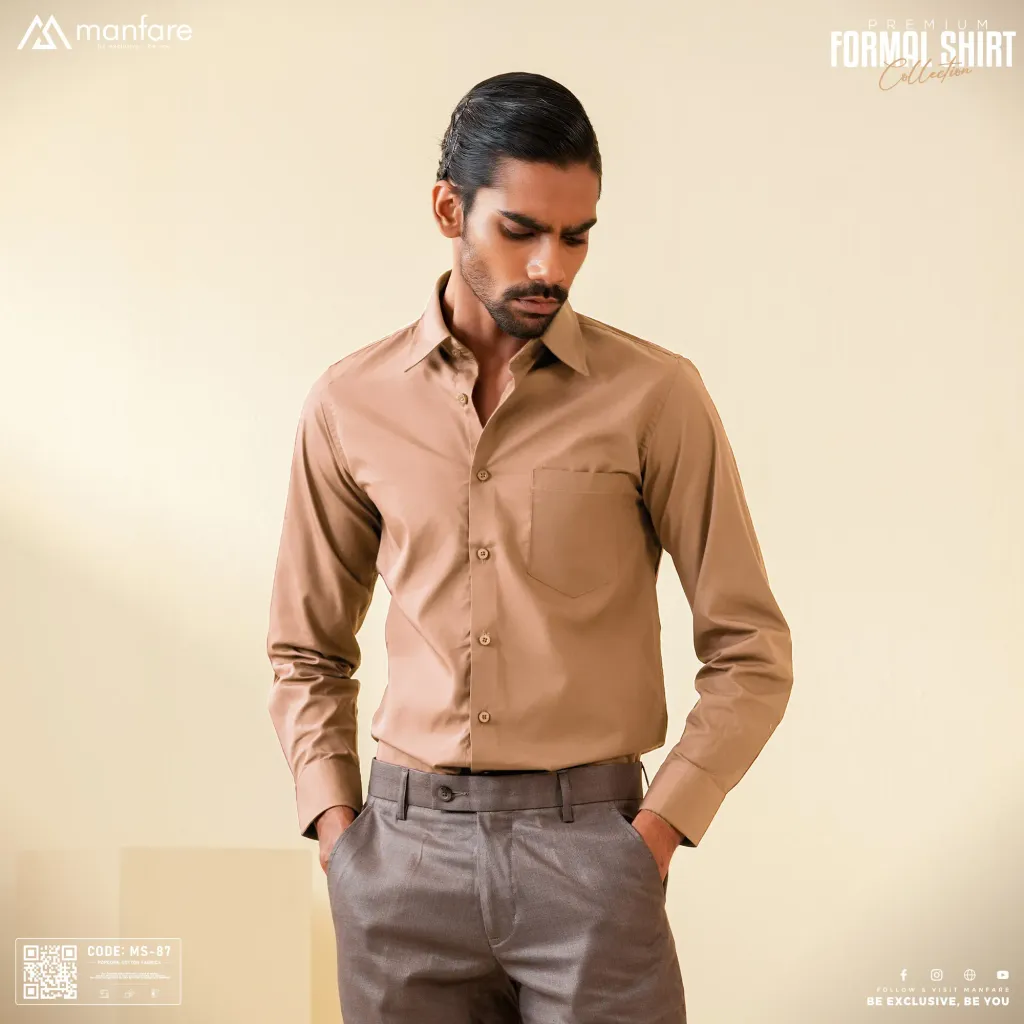 Premium Formal Solid Shirt For Men | Biscuit | MS-87