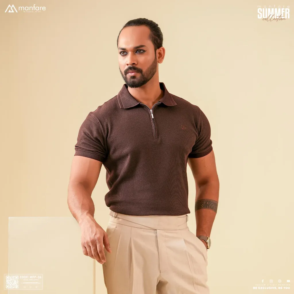 Summer Friendly Premium Zipper Polo For Men | MFP-36