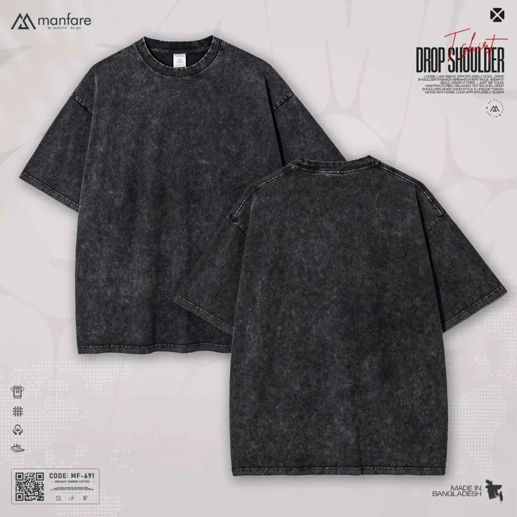 Acid Wash - Most Trendy Drop Shoulder T Shirt | MF-691