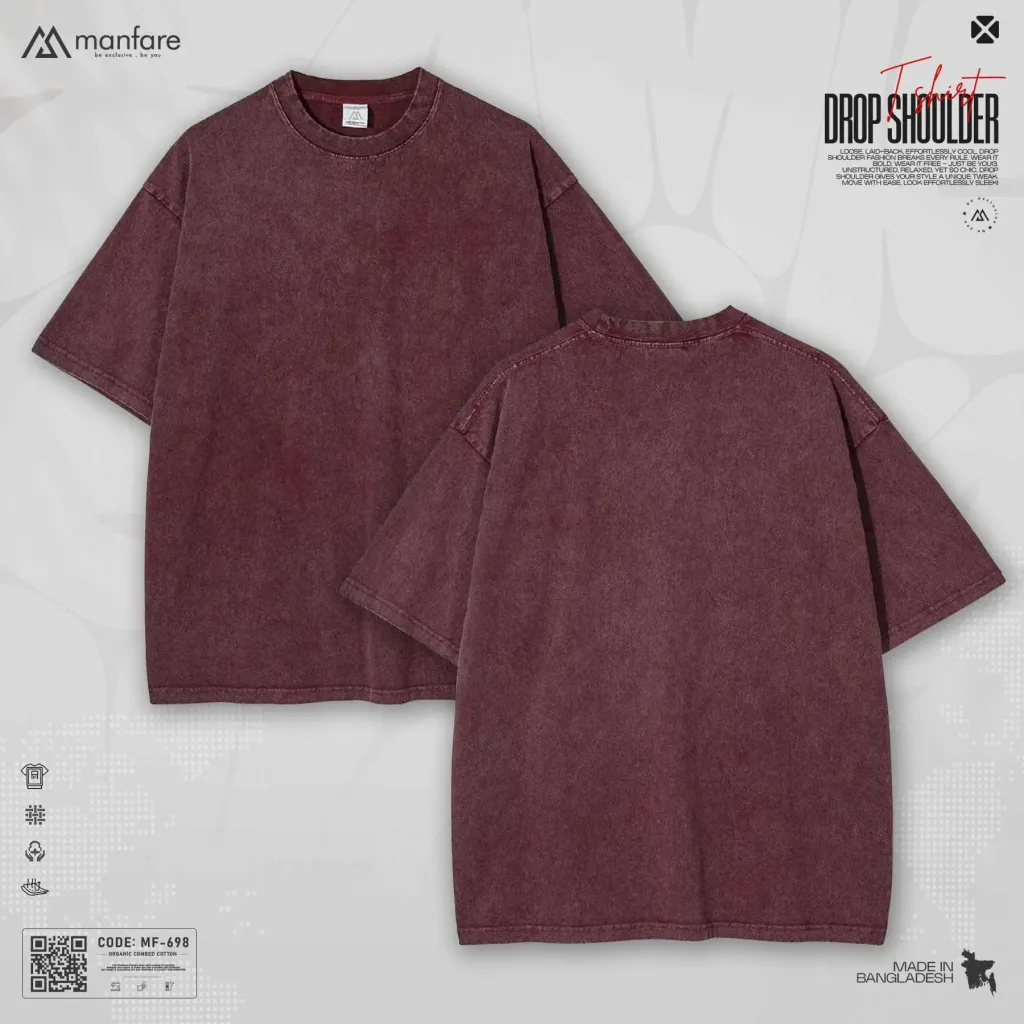 Acid Wash - Most Trendy Drop Shoulder T Shirt | MF-698