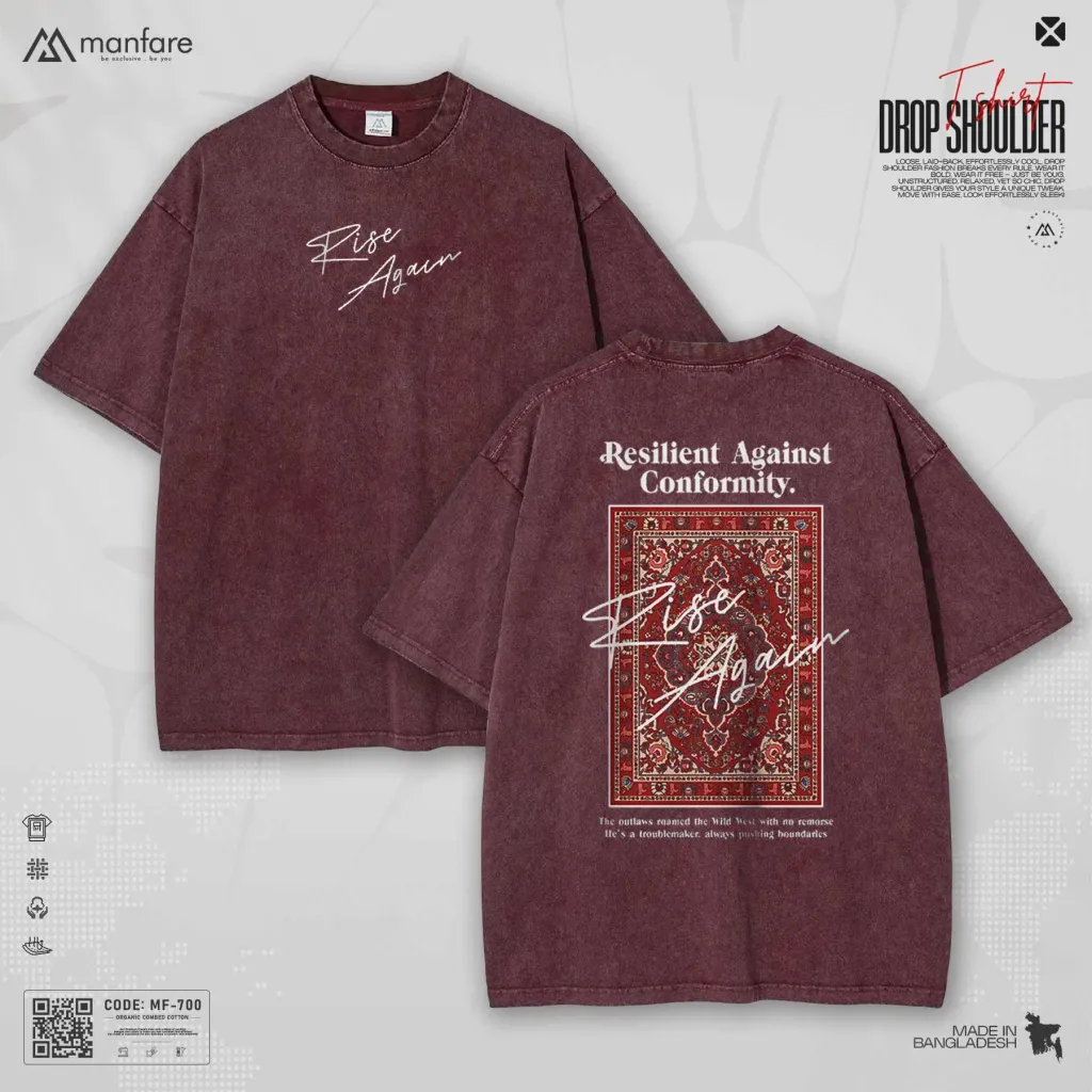 Acid Wash - Most Trendy Drop Shoulder T Shirt | MF-700