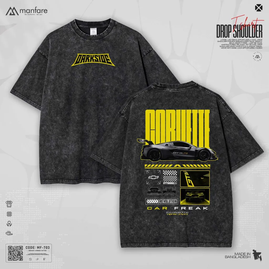 Acid Wash - Most Trendy Drop Shoulder T Shirt | MF-703