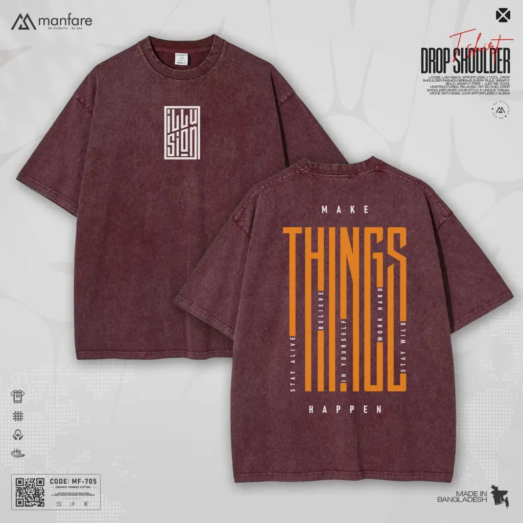 Acid Wash - Most Trendy Drop Shoulder T Shirt | MF-705