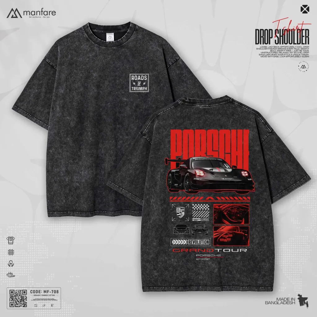 Acid Wash - Most Trendy Drop Shoulder T Shirt | MF-708