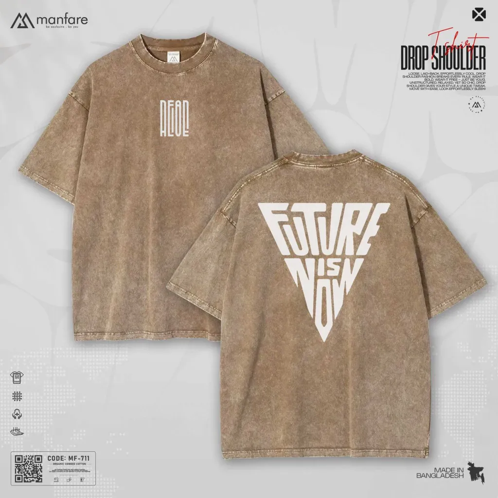 Acid Wash - Most Trendy Drop Shoulder T Shirt | MF-711