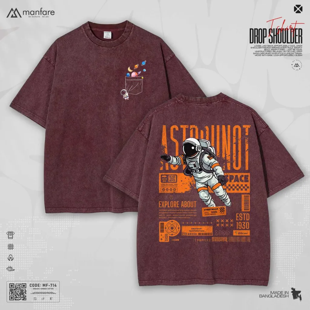 Acid Wash - Most Trendy Drop Shoulder T Shirt | MF-714