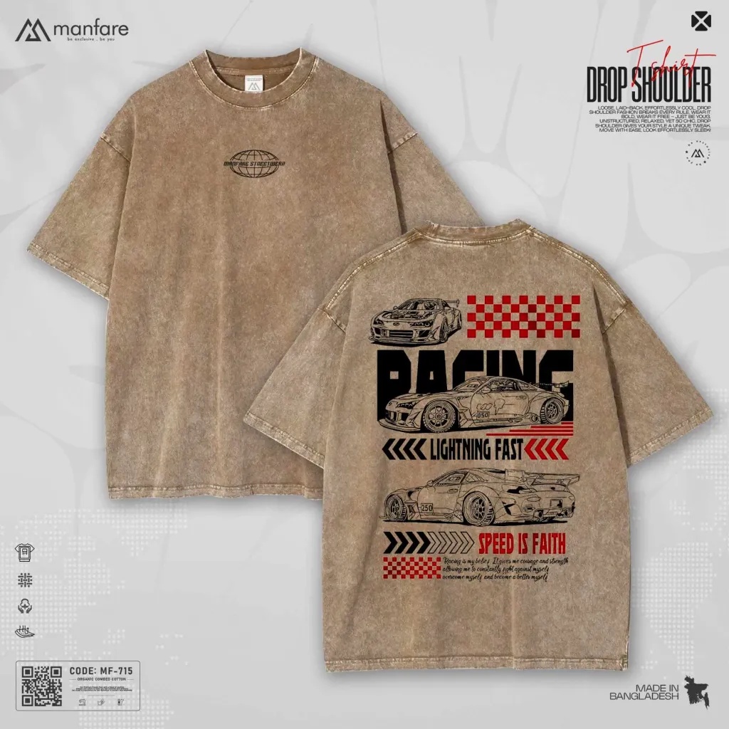 Acid Wash - Most Trendy Drop Shoulder T Shirt | MF-715