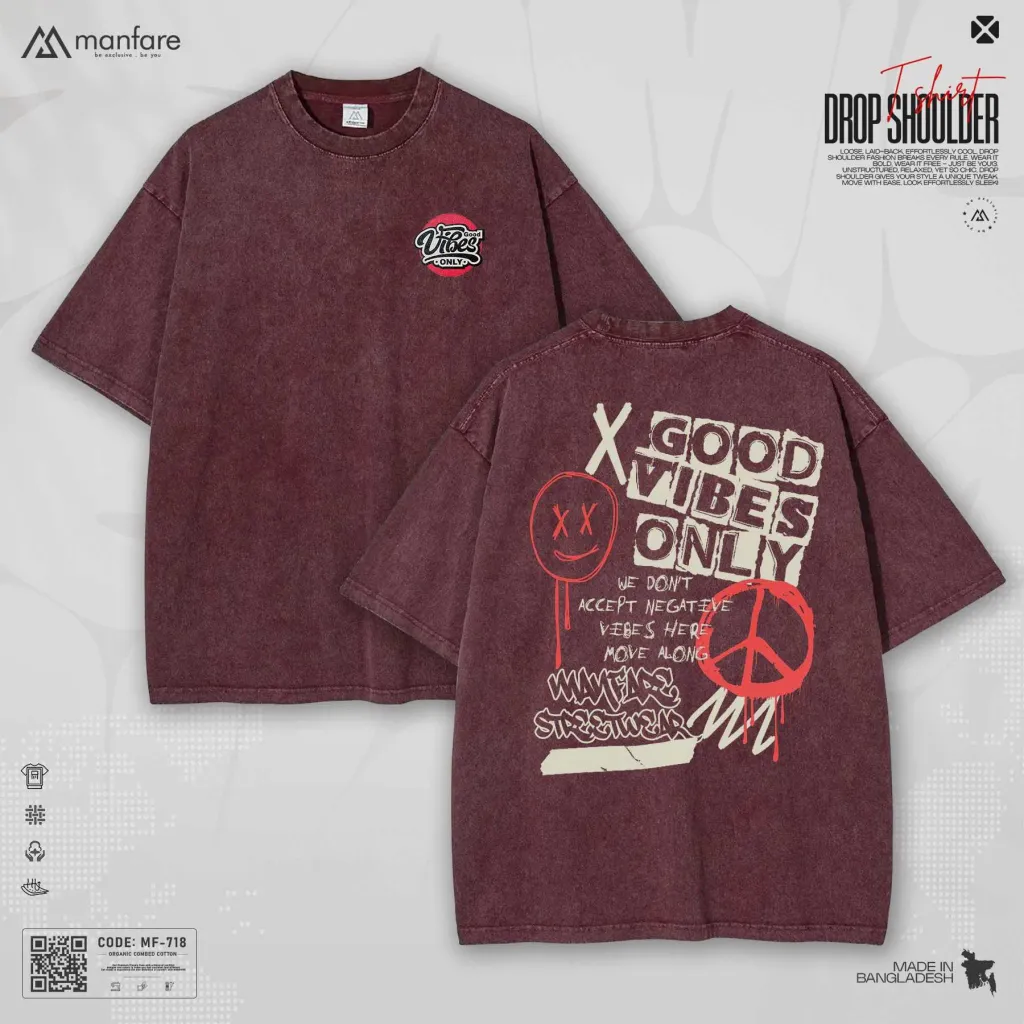 Acid Wash - Most Trendy Drop Shoulder T Shirt | MF-718