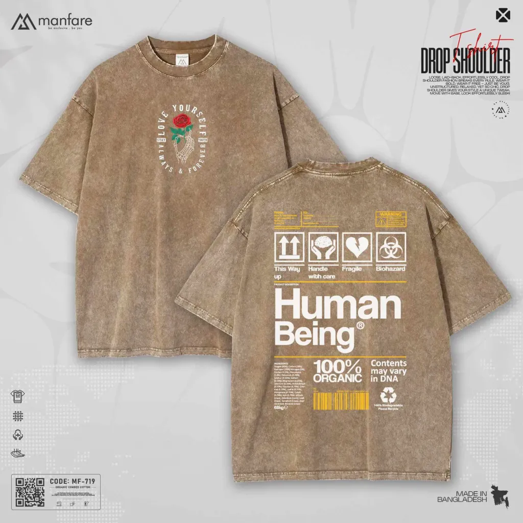 Acid Wash - Most Trendy Drop Shoulder T Shirt | MF-719