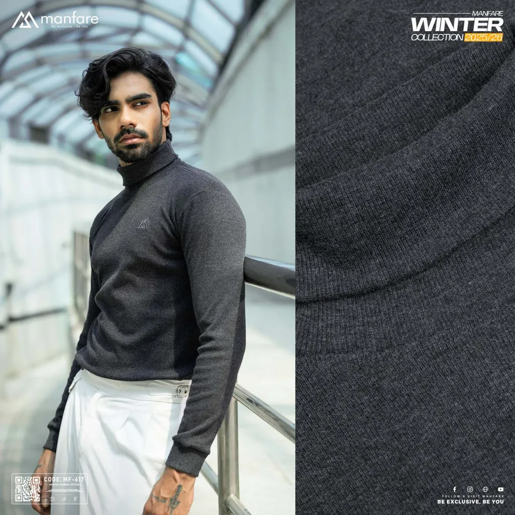 Turtle Neck Premium Rib Fabrics Sweater For Men | MF-617