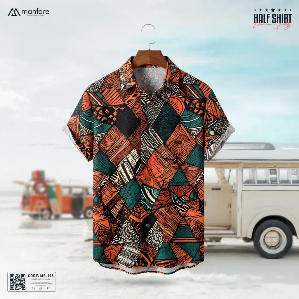 Half Sleeve Printed Casual Shirt For Men | MS-198