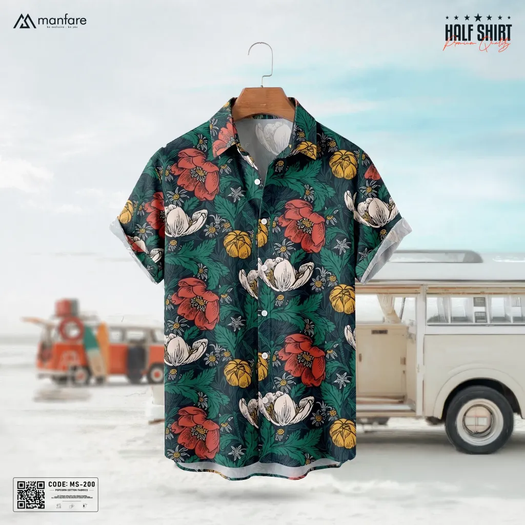 Half Sleeve Printed Casual Shirt For Men | MS-200