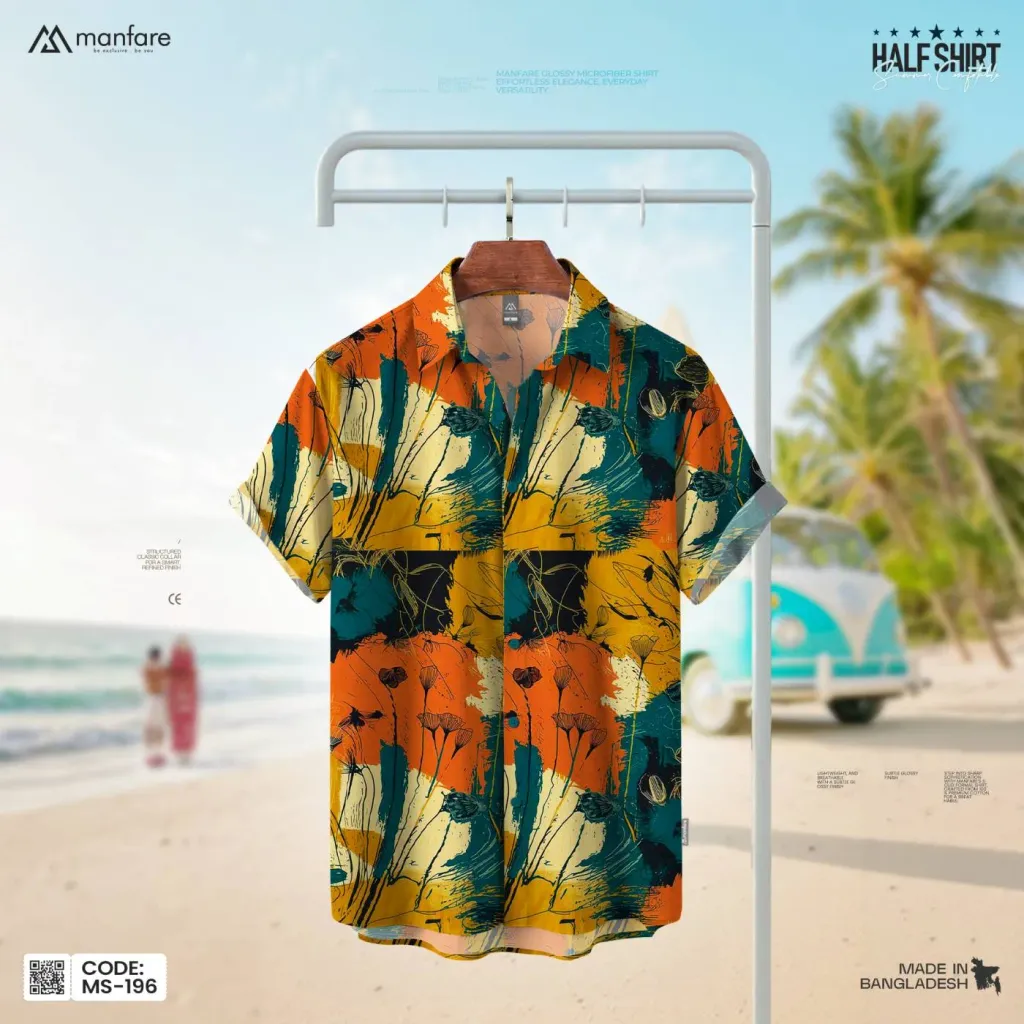 Half Sleeve Printed Casual Shirt For Men | MS-196