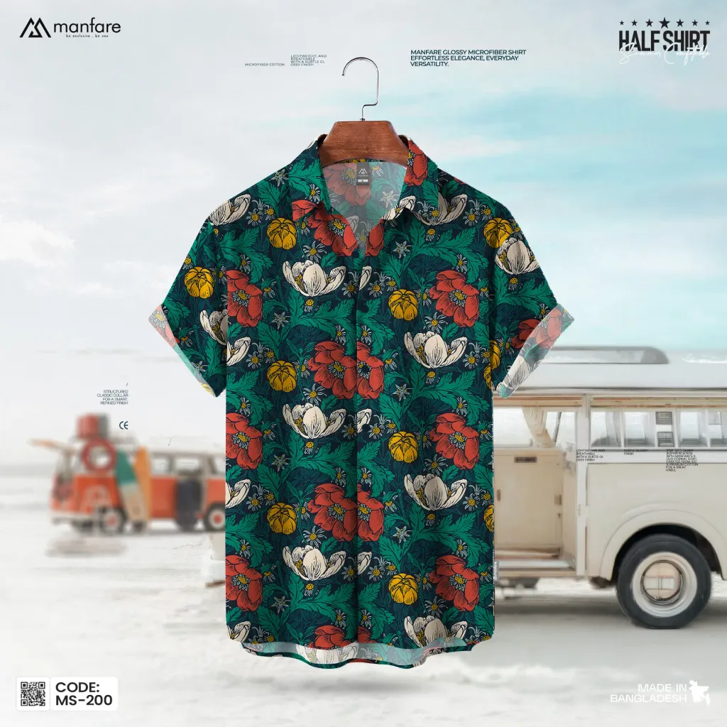 Half Sleeve Printed Casual Shirt For Men | MS-200