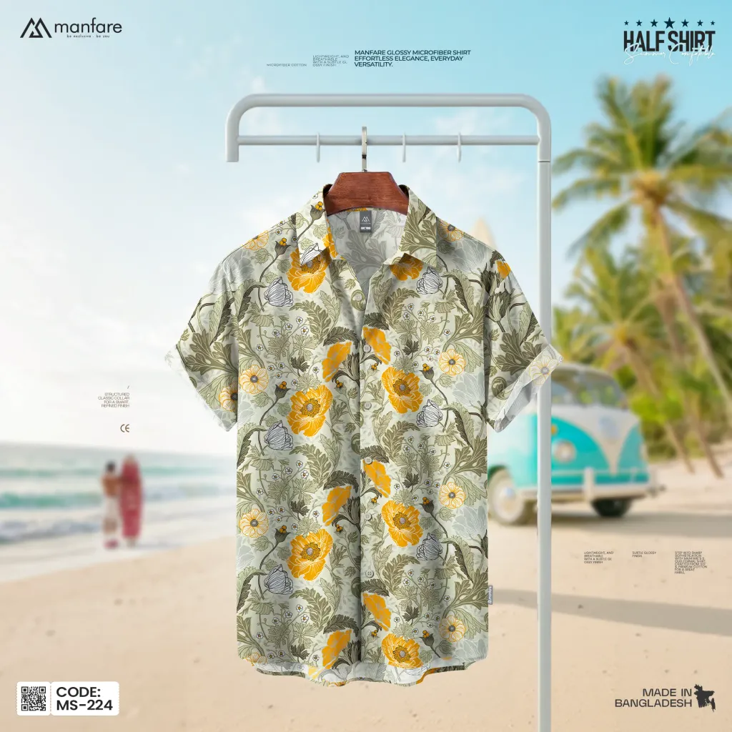 Half Sleeve Printed Casual Shirt For Men | MS-224