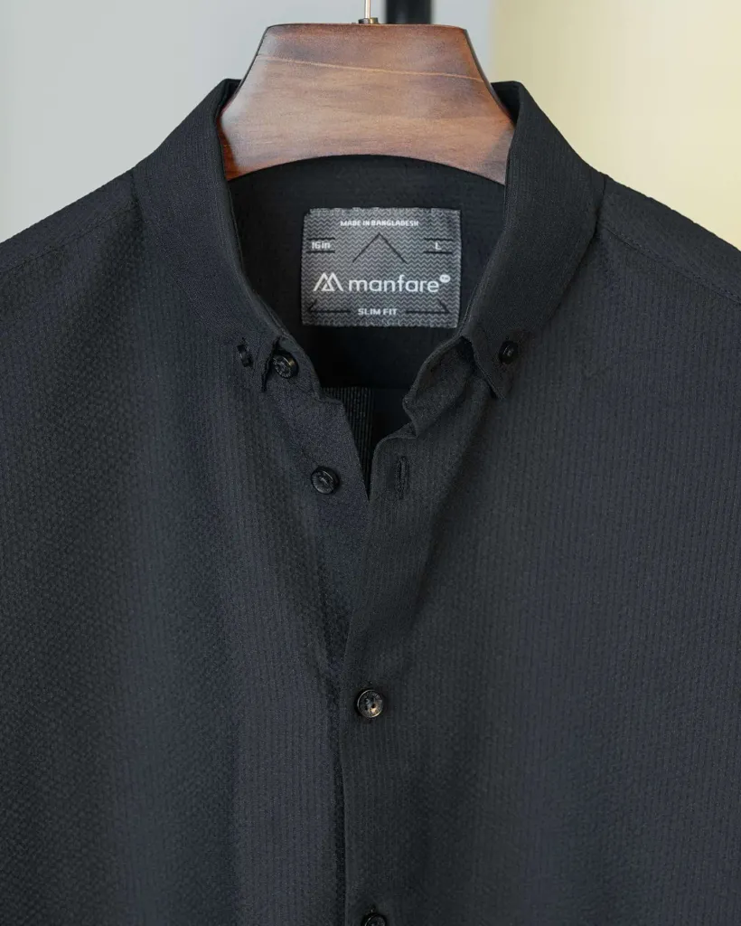 Black Old Money Striped Shirt | MS-237