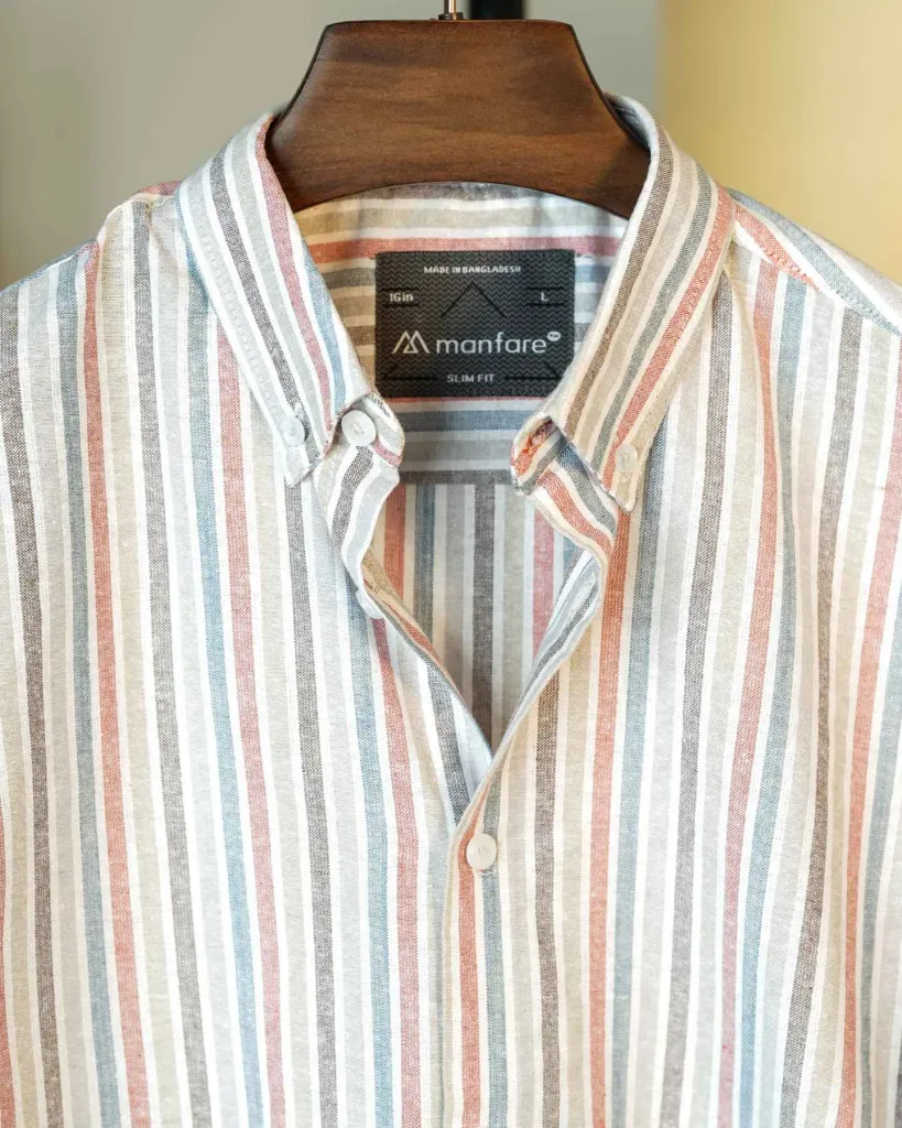 Multicolor Remi Cotton Old Money Striped Shirt | MS-229