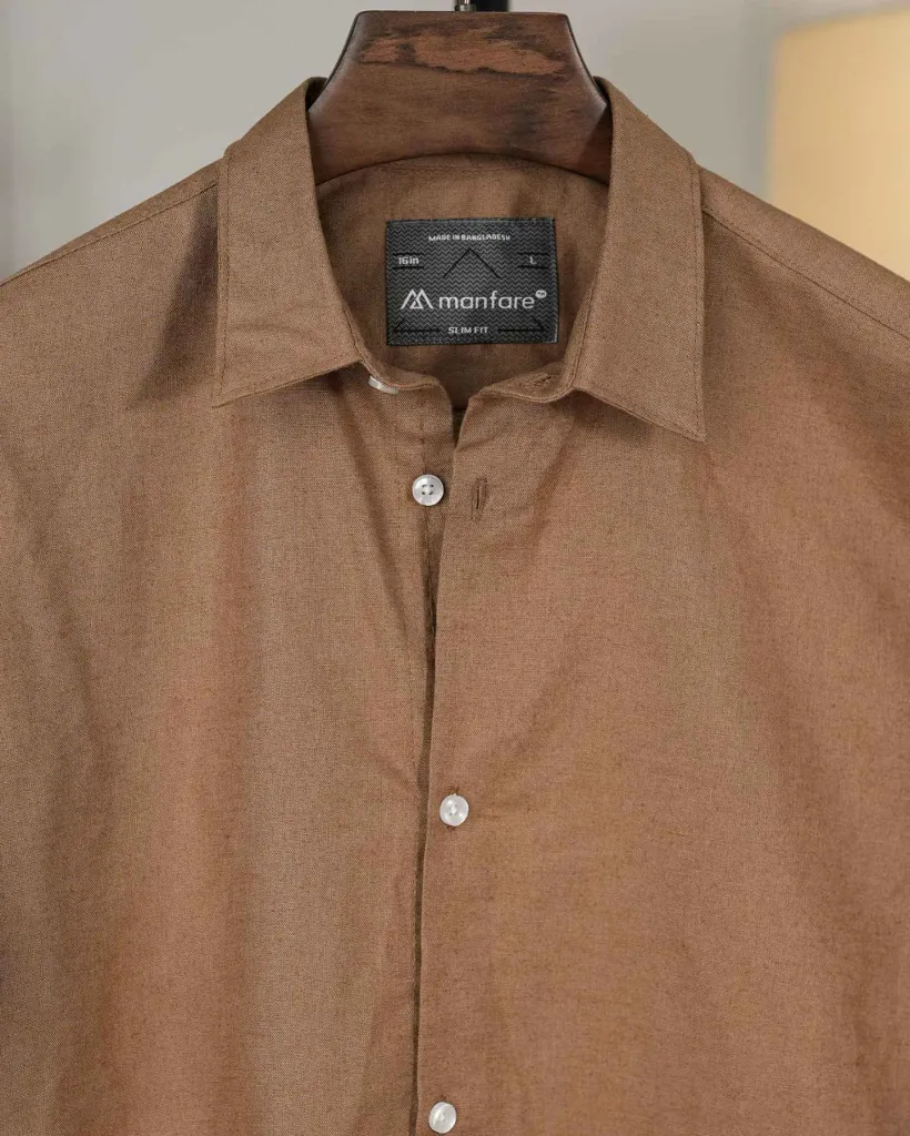 Premium Remi Cotton Shirt | Brown | MS-256