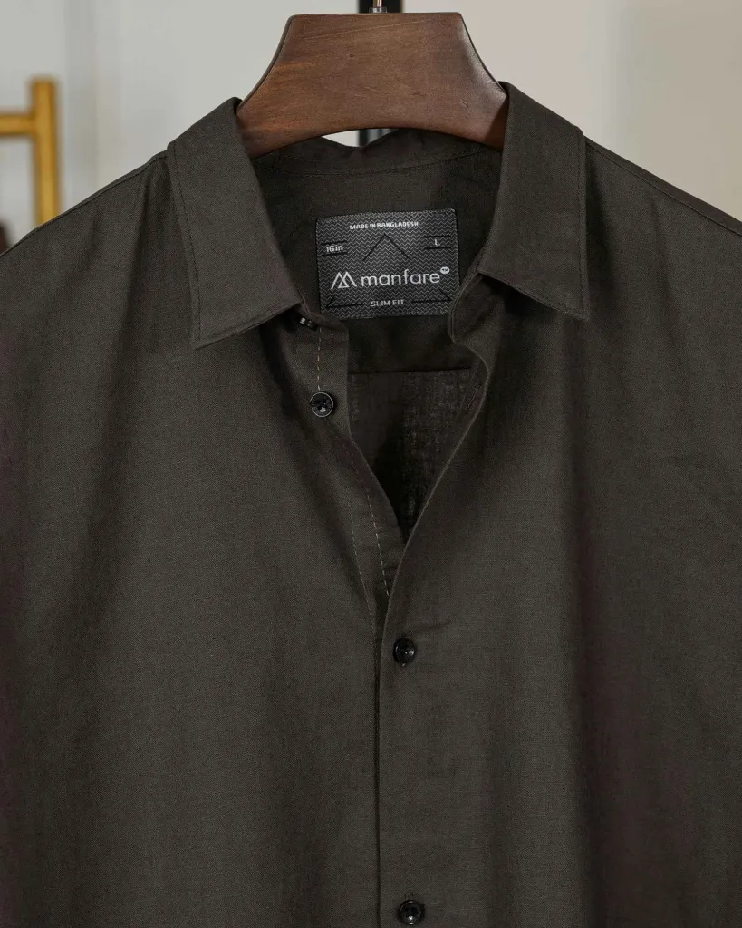 Premium Remi Cotton Shirt | Coffee | MS-253