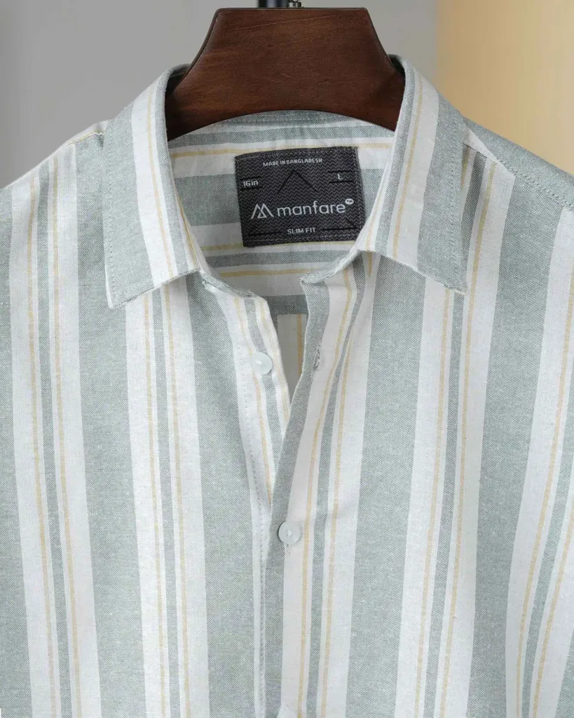Multicolor Remi Cotton Old Money Striped Shirt | MS-277