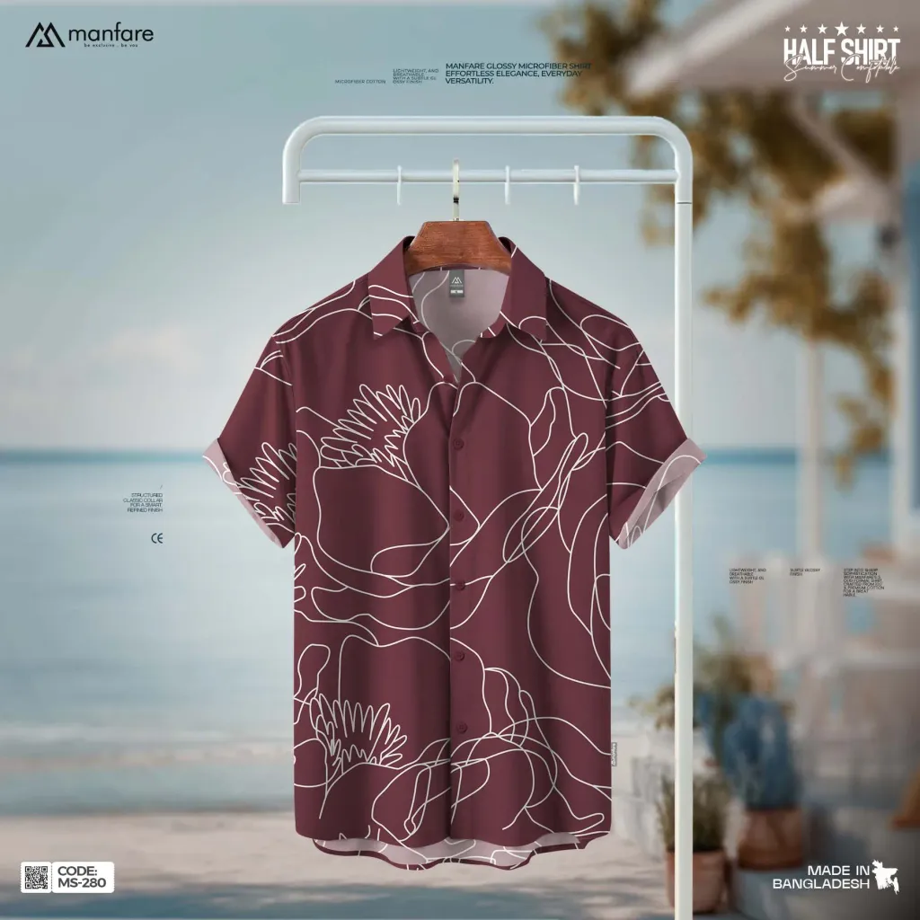 Half Sleeve Printed Casual Shirt For Men | MS-280