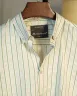Off White and Green Old Money Striped Shirt | MS-248