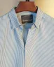 White and Blue Old Money Striped Shirt | MS-247