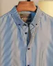 Navy Blue and White Old Money Striped Shirt | MS-242