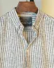 Light Olive and White Remi Cotton Old Money Striped Shirt | MS-241