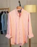 Men Pink and White Old Money Striped Shirt | MS-240
