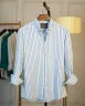 Sky Blue and Navy Blue Old Money Striped Shirt | MS-238