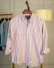 Pink White and Ash Remi Cotton Old Money Striped Shirt | MS-235